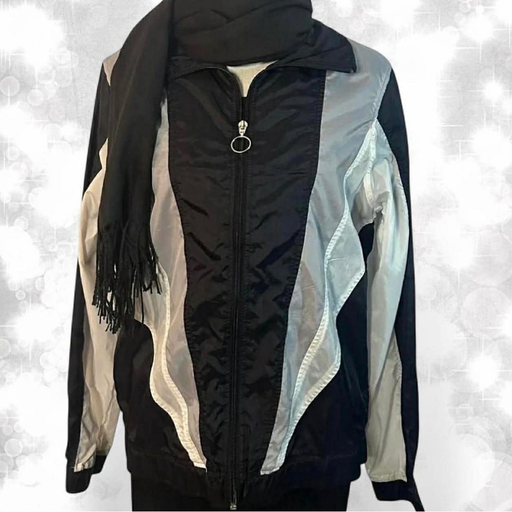 Balera Stylish Wind Breaker Black and White Jacket